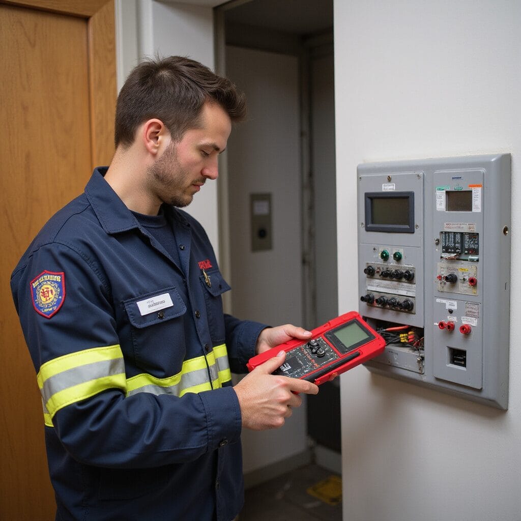 "Fire technician in uniform using a handheld diagnostic tool to troubleshoot a building’s fire alarm control panel" resistance fire alarm system fire alarm systems smoke detectors fire alarm systems false alarm humidity alarm fire troubleshooting fire alarm panels fire alarm panel fire alarm systems wireless fire alarm systems fire alarm systems ground fault fire alarm panels fire alarm dust fire alarm systems ground fault dust fire alarm system fire alarm wiring short circuits battery backup fire alarm smoke detectors fire alarm control panel false alarms alarm fire troubleshooting fire alarm humidity fire alarm ground fault fire alarm systems preventative maintenance fire alarm panel dust resistance fire alarm systems dust fire alarm fire alarm systems fire alarm systems ground fault fire alarm systems humidity addressable fire alarm systems fire alarm systems fire alarm fire alarm control panel multimeter false alarm insects fire alarm systems fire alarm fire alarm system fire alarm error messages insects ground fault fire alarm systems fire alarm control panel false alarms fire alarm system fire alarm systems ground fault
