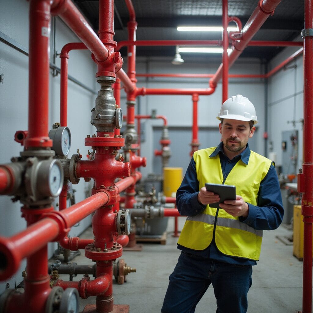 Fire protection technician in a white hard hat and high-visibility vest reviews tablet data while inspecting red sprinkler pipes and pressure gauges in a clean, well-lit mechanical room. fire sprinkler sprinkler system piping gpm sprinkler sprinkler sprinkler irrigation systems garden sprinkler design sprinkler systems timer sprinkler design sprinkler system sprinklers radius fire sprinkler sprinkler heads fire sprinkler garden sprinkler design design sprinkler system design sprinkler system irrigation system calculator valve automatic sprinkler design valves design sprinkler system sprinkler automatic sprinkler design plastic pipe automatic sprinkler design cad garden sprinkler design automatic sprinkler design fire sprinkler system design sprinkler system sprinkler calculator timer fire sprinkler system fire sprinkler system design sprinkler system sprinklers sprinkler irrigation valves garden sprinkler design design sprinkler system valves radius valves radius radius sprinkler pvc pipe control valves automatic sprinkler design valve irrigation system runtime valves automatic sprinkler design sprinkler sprinkler sprinkler sprinkler system automatic sprinkler design design sprinkler system pipe sprinkler valve fire sprinkler automatic sprinkler system sprinkler system radius automatic sprinkler design water meter pipe sprinkler systems automatic sprinkler design design sprinkler system irrigation system valves automatic sprinkler design sprinkler system garden sprinkler design irrigation system sprinkler heads design sprinkler system sprinkler systems fire sprinkler system fire sprinkler valve plastic pipe bubblers gallons per minute sprinkler system sprinkler sprinkler system bubblers design sprinkler system sprinkler system automatic sprinkler design water pressure automatic sprinkler design design sprinkler system radius pipes sprinklers sprinkler systems gpm automatic sprinkler design valves automatic sprinkler system sprinkler heads valve design sprinkler system sprinkler